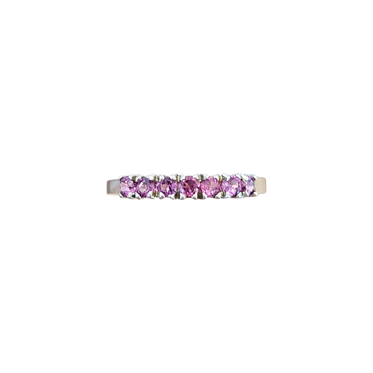 R0156 Pink Saphare 7 pcs Silver ring