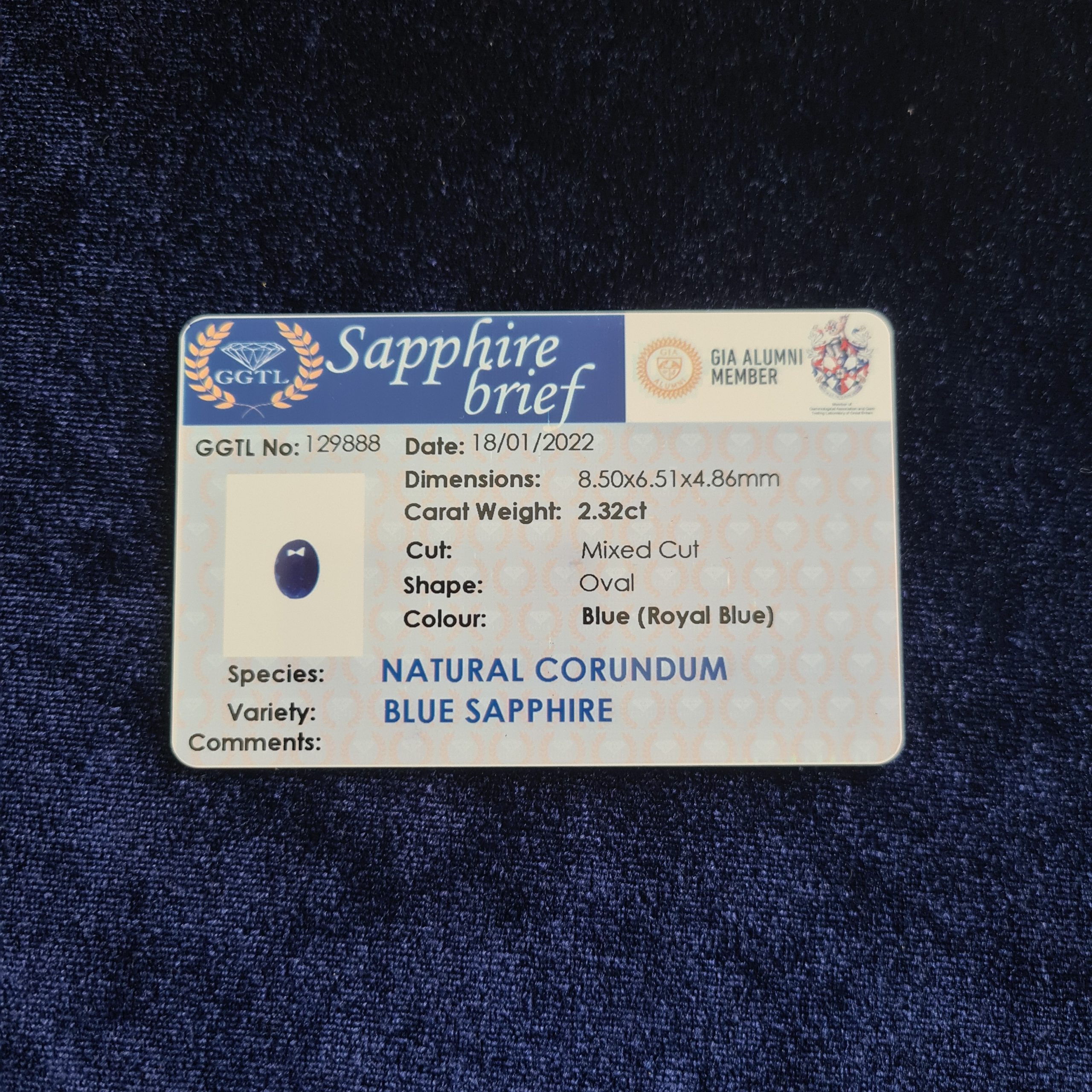 B0010H Blue Sapphire – 2.32ct - Image 3
