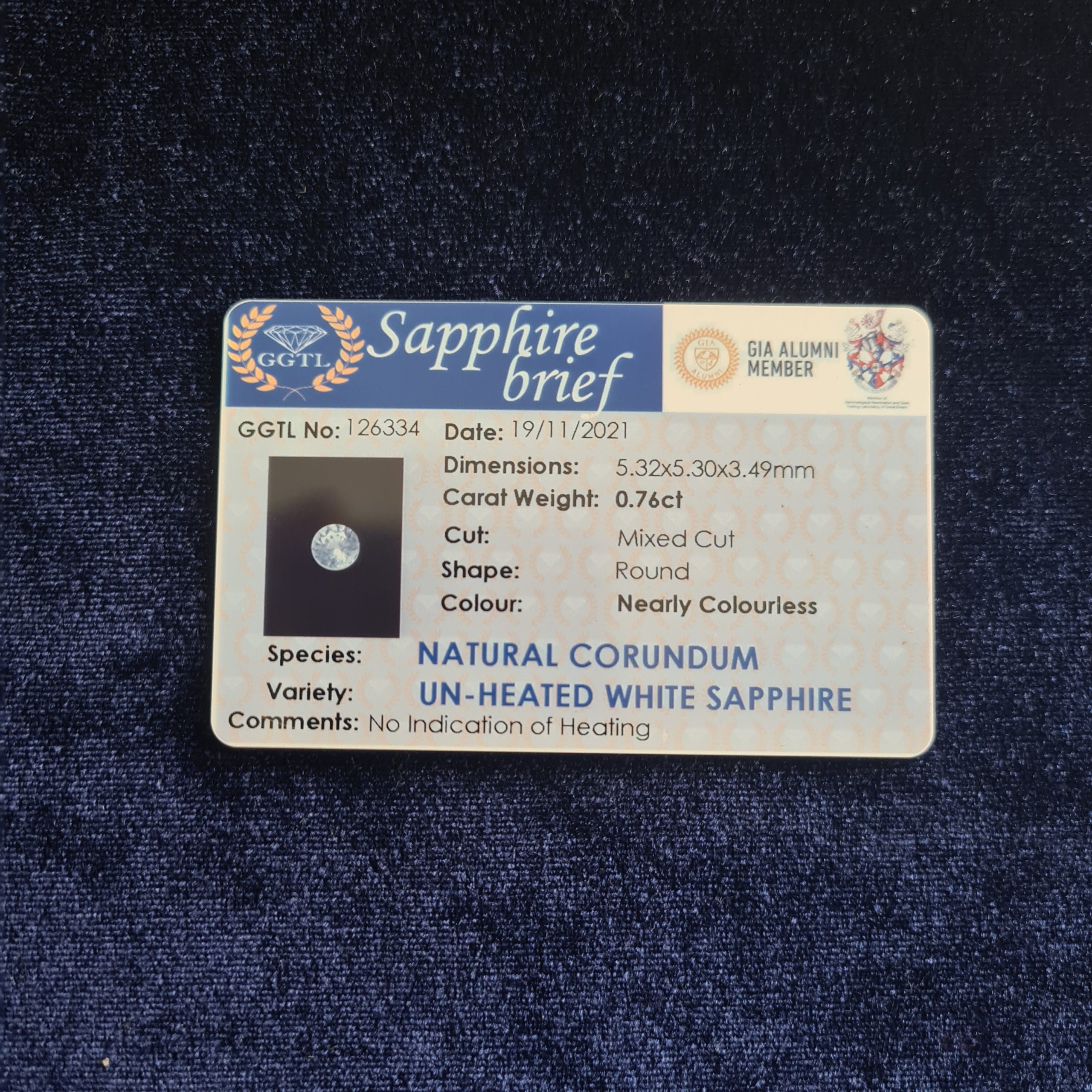 W0006 White Sapphire -0.76ct - Image 3