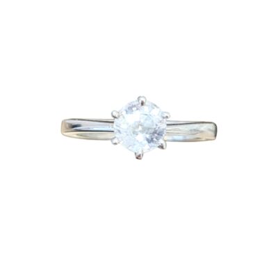 R0276  Silvering with White Sapphire Ring