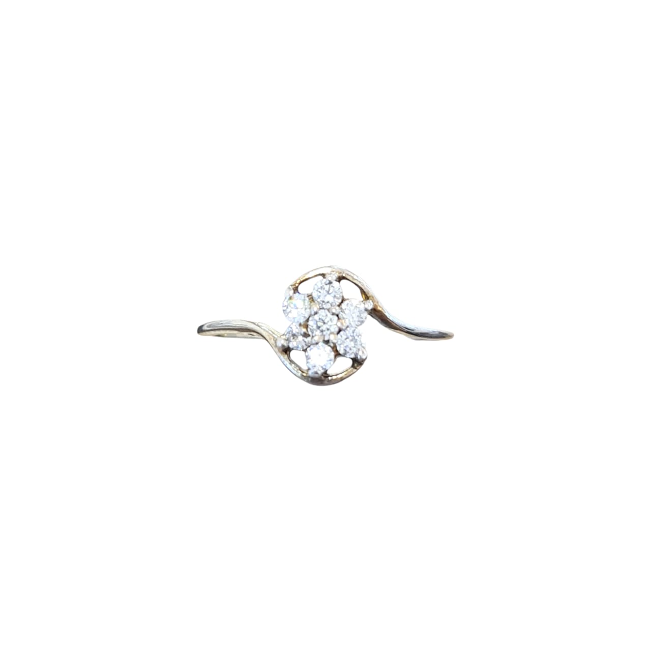 R0138 Yelle Gold Plated ring cubic Zirconia Flower Ring