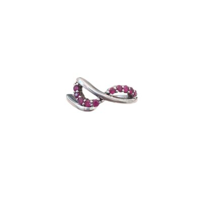 R179 925 Silver Ring Set with 10pcs Round shape Rubies  (0.50cts)