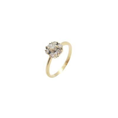 Diamond Cluster Ring In 14k Yellow Gold